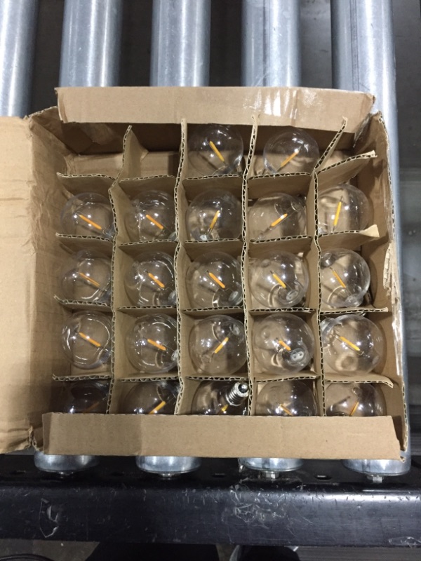 Photo 1 of 25 Pack Shatterproof Led G40 Replacement Bulbs 1W Per Bulb, E12 Screw Base LED Globe Light Bulbs for Indoor Outdoor Plug in Patio String Lights, Not for Solar Lights
