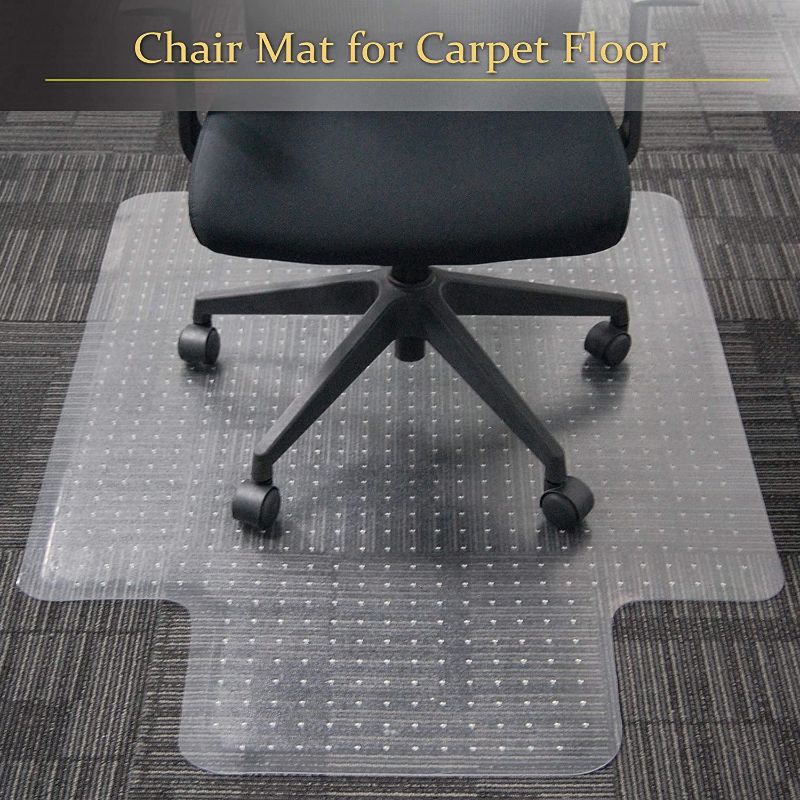 Photo 1 of Sillamate  Plastic Office Chair Mat for Carpeted Floors, Heavy Duty Floor Mat,Eco-Friendly Series Studded Carpet Desk Chair Mat