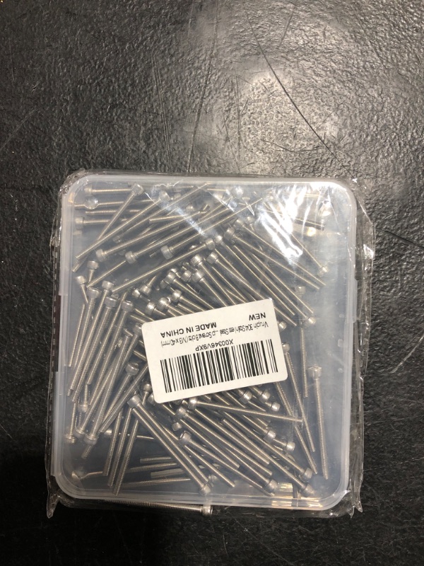 Photo 2 of  -Vrupin 100 Pcs Metric M3 x 40 mm 304 Stainless Steel Hex Socket Head Cap Screws Bolts Kit with 1 Hex Key, Full Thread