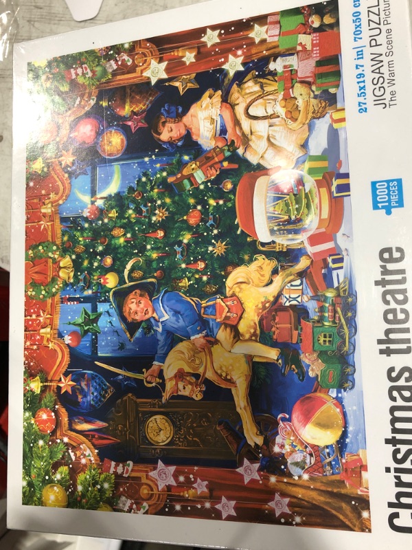 Photo 2 of 1000 Piece Christmas Puzzle for Adults Jigsaw Puzzle Medium Difficulty Fun Jigsaw Puzzle Gifts for Kids Age 8-10 and Up Christmas Puzzles 1000 Pieces(27.56 x 19.68 Inch) Christmas Theater