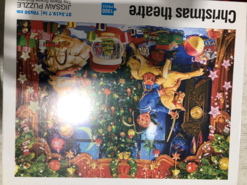 Photo 2 of 1000 Piece Christmas Puzzle for Adults Jigsaw Puzzle Medium Difficulty Fun Jigsaw Puzzle Gifts for Kids Age 8-10 and Up Christmas Puzzles 1000 Pieces(27.56 x 19.68 Inch) Christmas Theater