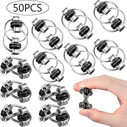 Photo 1 of BBTO Flippy Chain Fidget Toy Black Mini Fidget Chain Anxiety Relief Bike Chain Toy for Teens and Adults Stress Relief, 1.1 x 1.75 Inch (50 Pcs)
