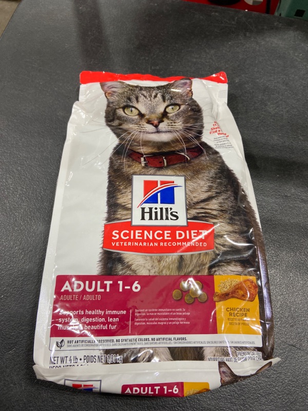 Photo 2 of Hill's Science Diet Dry Cat Food, Adult, Chicken Recipe 4 Pound (Pack of 1)
BB 06/2024