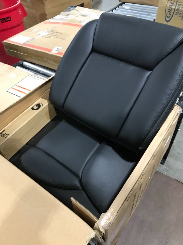 Photo 1 of Amazon Basics Classic Puresoft Padded Mid-Back Office Computer Desk Chair with Armrest - Black