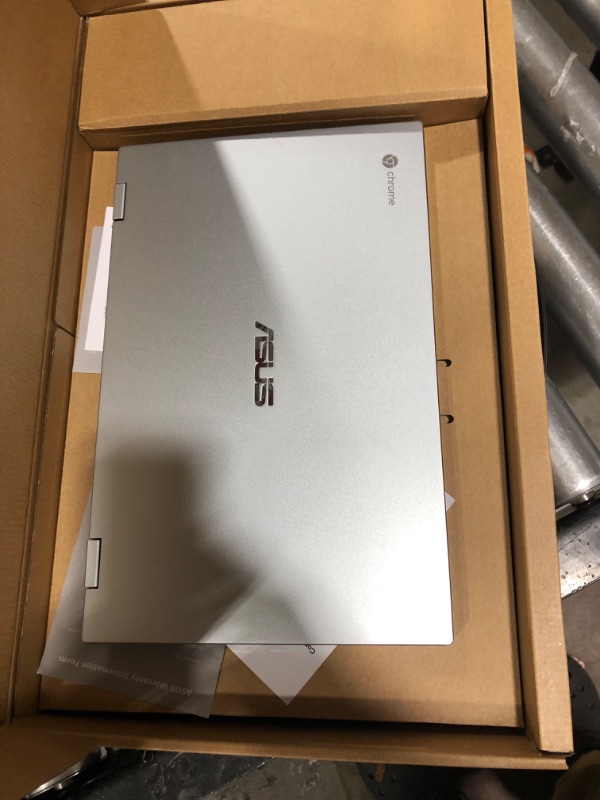 Photo 4 of ASUS Chromebook Flip C433 14" FHD Touchscreen 2-in-1 Laptop, Intel Core m3-8100Y up to 3.4GHz, 8GB RAM, 128GB Storage (64GB eMMC + 64GB Flash Drive), 802.11AC WiFi, Backlit Keyboard, Silver, Chrome OS