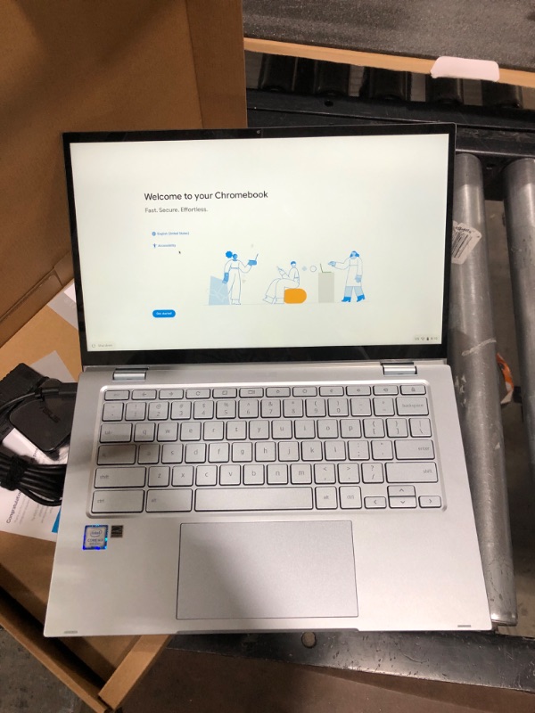 Photo 2 of ASUS Chromebook Flip C433 14" FHD Touchscreen 2-in-1 Laptop, Intel Core m3-8100Y up to 3.4GHz, 8GB RAM, 128GB Storage (64GB eMMC + 64GB Flash Drive), 802.11AC WiFi, Backlit Keyboard, Silver, Chrome OS