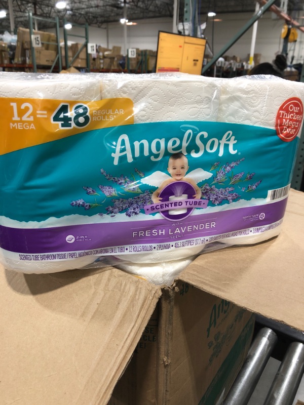 Photo 2 of Angel Soft® Toilet Paper with Fresh Lavender Scent, 48 Mega Rolls = 192 Regular Rolls, 2-Ply Bath Tissue