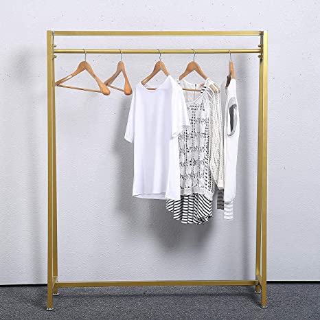 Photo 1 of WJJAYY Moden Metal Clothes Rack with Clothing Hanging Rack Organizer for Laundry Drying Rack Display Racks Garment Racks,Gold
