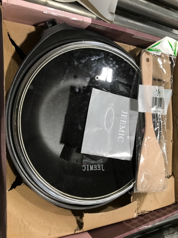 Photo 3 of [JEEMIC] Natural Clay Wok Non-Stick Pan 32CM Household Oil-Free Two-Color Induction Cooker Gas Stove Suitable