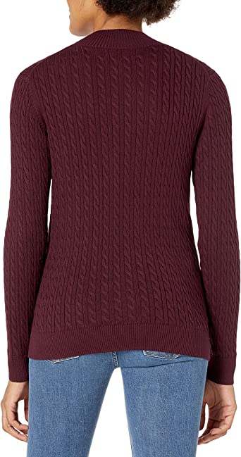 Photo 1 of Amazon Essentials Women's Classic-Fit Lightweight Cable Long-Sleeve Mock Neck Sweater--- xl
