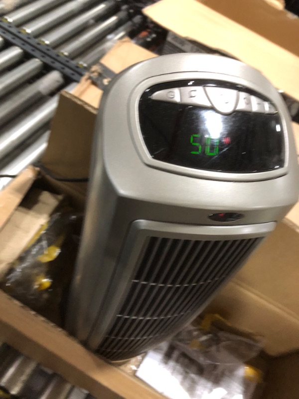 Photo 1 of Lasko 1500W Digital Ceramic Space Heater with Remote, 755320, Silver