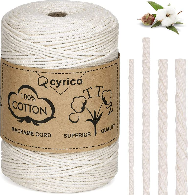 Photo 1 of Macrame Cord - 100% Natural Cotton Cord Macrame Rope - Twisted Macrame String Supplies for Wall Hanging Plant Hangers Gift Wrapping Wedding Decorations
