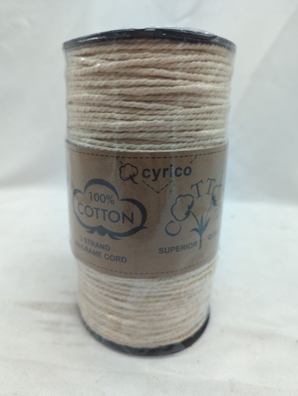 Photo 2 of Macrame Cord - 100% Natural Cotton Cord Macrame Rope - Twisted Macrame String Supplies for Wall Hanging Plant Hangers Gift Wrapping Wedding Decorations
