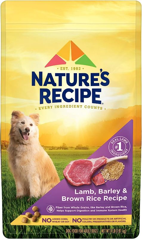 Photo 1 of Nature?s Recipe Dry Dog Food, Lamb, Barley & Brown Rice Recipe, 4 lb. Bag
