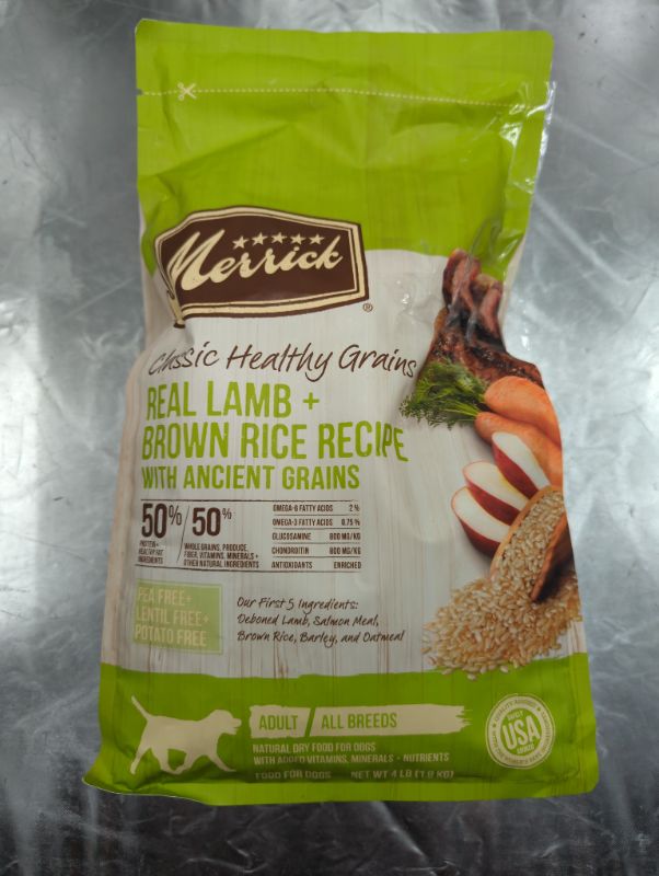 Photo 2 of Merrick Classic Healthy Grains Lamb+ Brown Rice Recipe with Ancient Grains Dry Dog Food, 4 lbs.