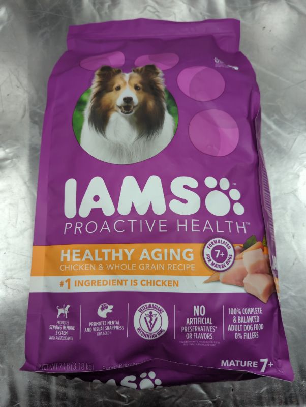 Photo 2 of IAMS Healthy Aging Adult Dry Dog Food for Mature and Senior Dogs with Real Chicken - 7lbs

