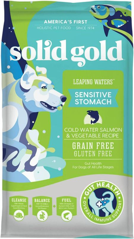 Photo 1 of Solid Gold Grain-Free & Gluten Free Leaping Waters with Cold Water Salmon & Vegetable Recipe Adult Dry Dog Food, 22 lbs.
