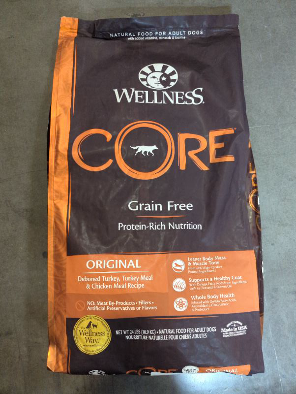 Photo 2 of Wellness CORE Natural Grain Free Original Turkey & Chicken Dry Dog Food, 24 lbs.
