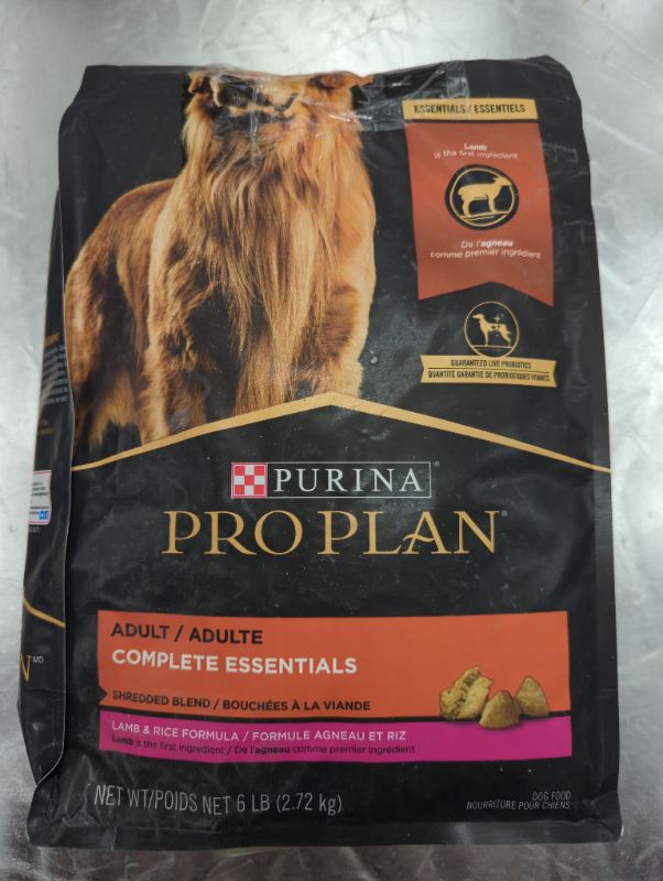 Photo 2 of Purina Pro Plan High Protein Dog Food With Probiotics for Dogs, Shredded Blend Lamb & Rice Formula, 6 lb. Bag
