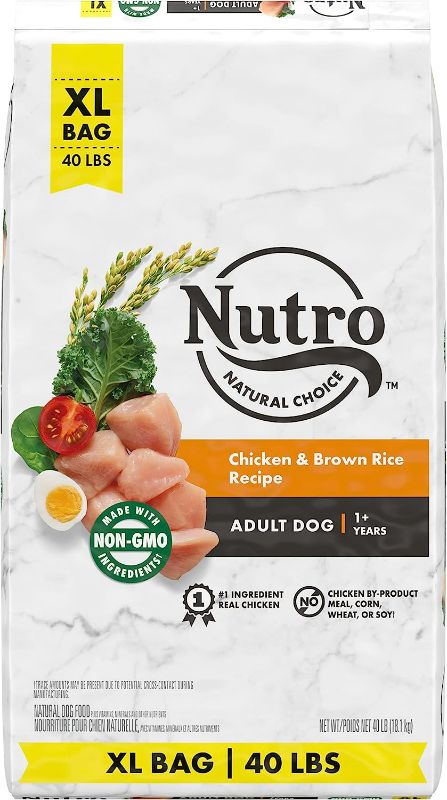 Photo 1 of NUTRO NATURAL CHOICE Adult Dry Dog Food, Chicken & Brown Rice Recipe Dog Kibble, 40 Pound (Pack of 1)

