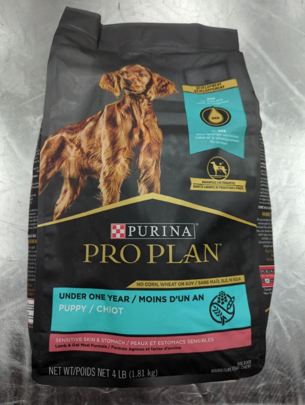 Photo 2 of Purina Pro Plan Puppy Sensitive Skin & Stomach Lamb & Oatmeal Dry Dog Food - 4lbs
