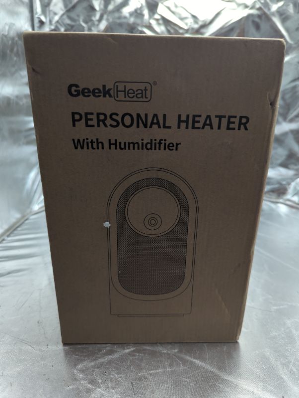 Photo 2 of Geek Heat Slim Oscillating Desktop Space Heater with Humidifier, White
