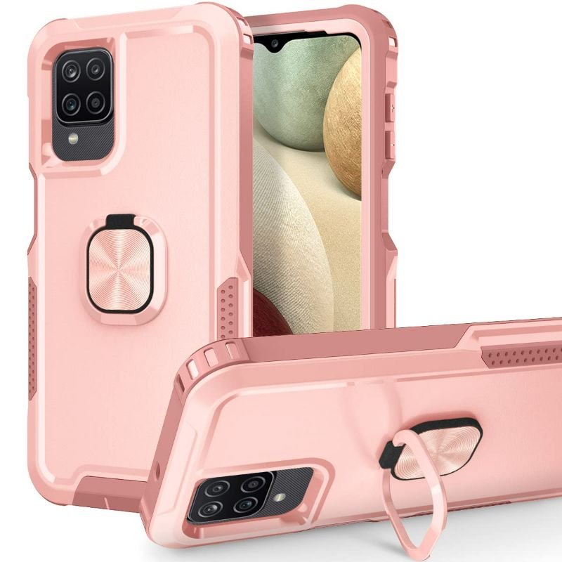 Photo 1 of Defeneder Compatible with Samsung Galaxy A13/A12/A32 Case Kickstand/360°Ring Holder,Supports Magnetic Car Mount/Military Grade Full Body Shockproof Bumper Anti-Scratch Hybrid Cover (Pink)