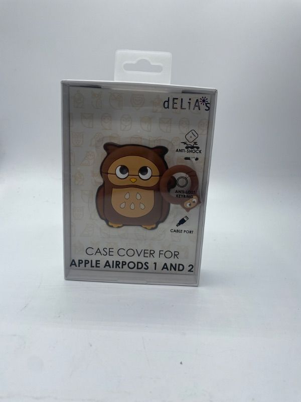 Photo 1 of delia owl case cover for apple airpods 1 and 2 anti shock anti lost keyring new 
