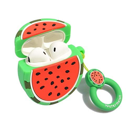 Photo 1 of Gabba Goods Silicone Protective Airpod Case Cover for Airpods 1 & 2, Perfect for Both Children and Adults! - Watermelon Design