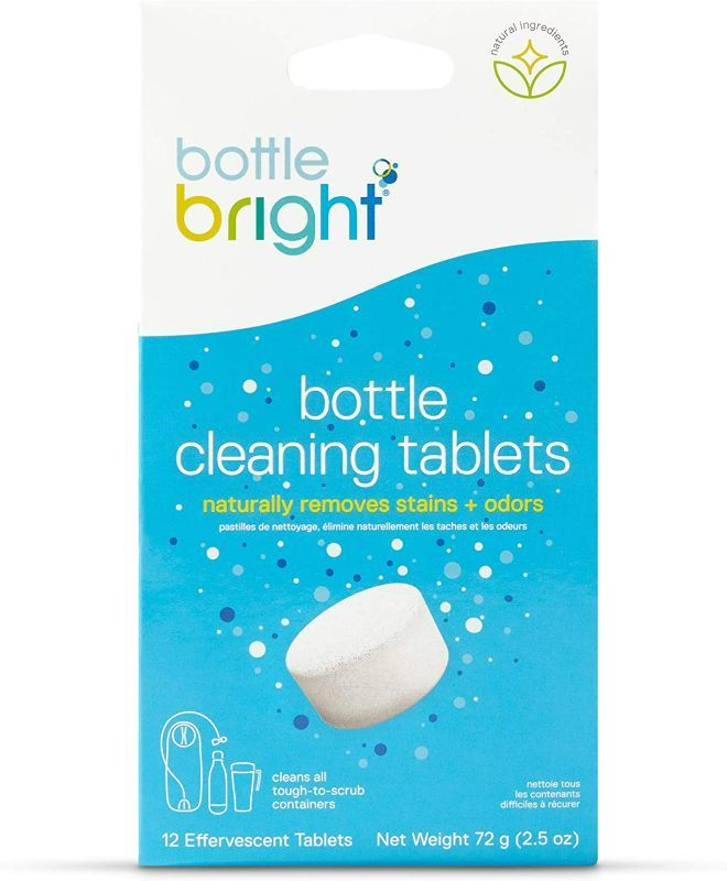 Photo 1 of Bottle Bright (12 Tablets) - Cleaning Tablets for Water Bottle, Container & Hydration Pack - Fresh and Clear - Safe and Free of Harmful Ingredients NEW - 3 PACK