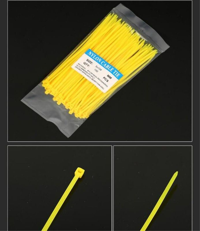 Photo 1 of 200 Pieces Self-Locking Nylon Cable Ties 3X150mm Clear Color - see photo - 2 Pack/400pcs
