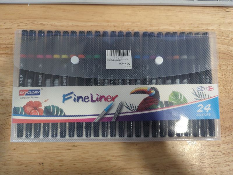 Photo 2 of SKYGLORY 24 Colors Dual Brush Pens with 0.4mm Fineliner & Fiber Brush Art Markers Water Based Ink Color Pens Supplies for Children Students Adults Drawing Coloring Sketching Calligraphy
