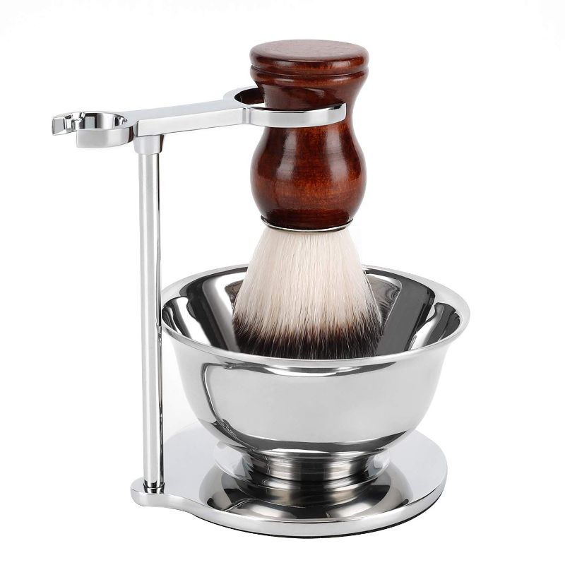 Photo 1 of SANWA Deluxe Shaving Kit for Men,Stainless Steel Shaving Razor&Brush Stand Holder Soap Bowl Shave Brush Kit,Boyfriend Husband Dad Birthday Fathers Day for Him
