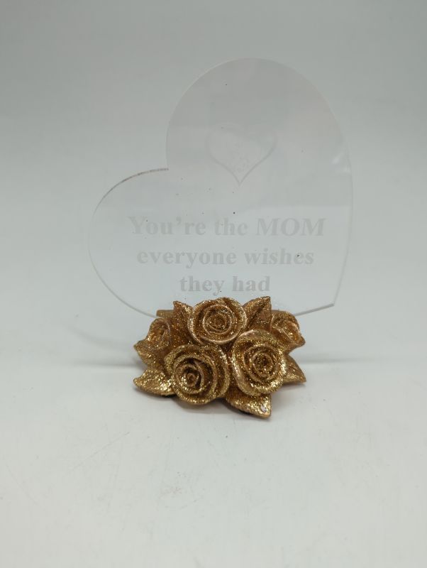 Photo 2 of Giftgarden Sentimental Gift for Mom Mother's Day, 7 Color LED Cake Topper Heart Stuff with Shiny Gold Roses, Cute Moms Present from Daughter Son, Birthday, Christmas, Valentines Day
