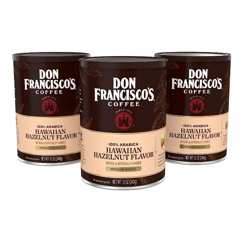 Photo 1 of Don Francisco's Hawaiian Hazelnut Flavored Ground Coffee (3 x 12 oz Cans)
