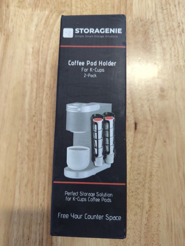 Photo 2 of STORAGENIE K Cup Holder for Keurig K-cup,Coffee pod Storage, Side Mount | Wall Mount, Perfect for Small Counters (2 Rows/For 10 K Cups, OASIS BLUE) 2 Rows/For 10 K Cups Oasis Blue