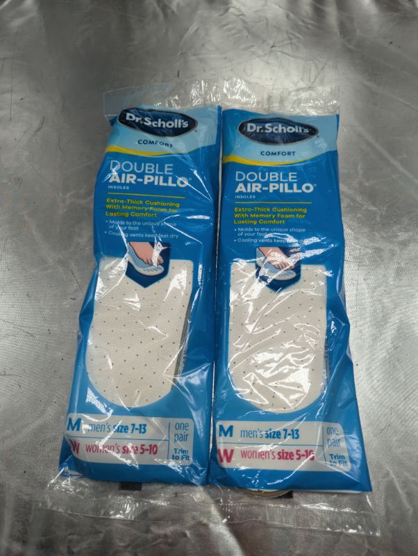 Photo 2 of Dr. Scholl’s Comfort Double Air-Pillo Insoles, Men’s Size 7-13, Women’s Size 5-10 , 1 Pair Double Air Pillo 1 Pair (Pack of 2)
