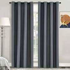 Photo 1 of Grey Velvet Curtains for Living Room Super Soft Luxury Black Out Window Drapes Room Darkening Thermal Insulated Panels for Bedroom Sliding Door Dining Room 84 inch Length 2 Pieces, Dark Gray
