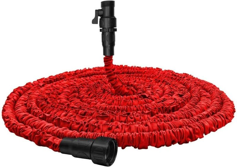 Photo 1 of Garden Hose, Water Hose, Upgraded Flexible Pocket Expandable Garden Hose, Triple-layer Core, Flexi Expanding Hose useful house gifts for Outdoor Lawn Car Watering Plants - Red