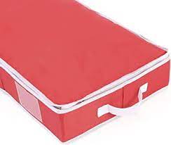 Photo 1 of Vencer Holiday 42" Structured Wrap Storage Organizer Under-Bed Storage Container for Holiday Storage of Gift Bags, RED