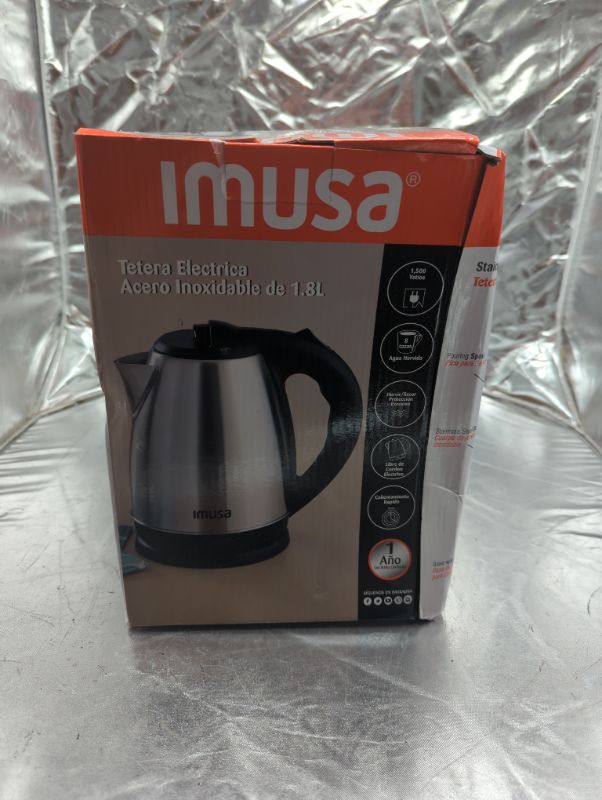 Photo 2 of IMUSA USA GAU-18220 1.8 Liter Cordless Stainless Steel Electric Tea Kettle with Easy To Serve Pouring Spout