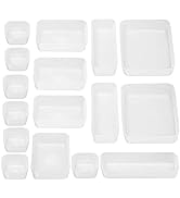 Photo 1 of JARLINK 16 Pack Desk Drawer Organizer Trays with Different Sizes, Versatile Bathroom and Vanity Drawer Organizer Trays, Multipurpose Plastic Storage Bins for Makeup, Kitchen, and Office Supplies