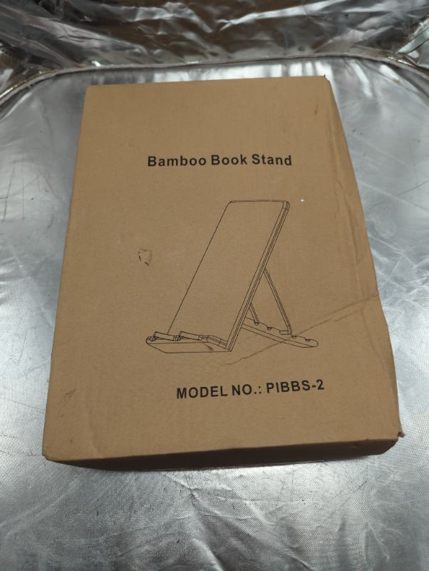 Photo 2 of Pipishell 2 Pack Bamboo Book Stands Large Cookbook Holder Reading Stand (13.4 x 9.5 in) with 5 Adjustable Height, Foldable Wooden Book Holder for Textbook, Recipe, Music Book, Tablet Stand
