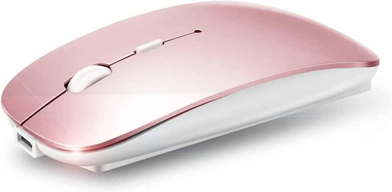 Photo 1 of Bluetooth Mouse for iPad Pro iPad Air Rechargeable Bluetooth Wireless Mouse for MacBook pro MacBook Air Mac Laptop Chromebook Windows Notebook MacBook HP PC DELL (Pink)
