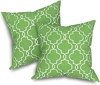 Photo 1 of Poise3EHome Outdoor Throw Pillow Covers Set of 2 Indoor Waterproof Decorative Pillow Covers for Couch, Patio Garden, Spring Summer Decor, 20X20 Inches, KHAKI/White Pattern - see photo for color, stock photo to show pattern
