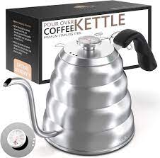 Photo 1 of Gooseneck Kettle with Thermometer 40 oz/1.2L? Stainless Steel Goose Neck Pour Over Tea Kettle with Triple Layered Base Anti-Rust ? Precision-Flow Spout for Coffee and Tea?for All Stovetops
