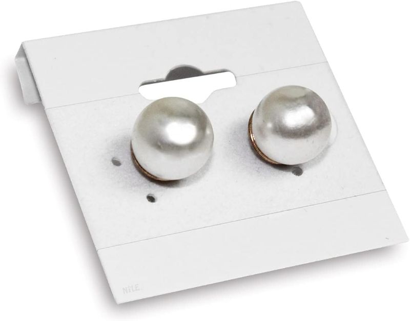 Photo 1 of Mooca Plain 1.5" x 1.5" White Hanging Earring Cards Earring Card Holder, Earring Display Cards for Ear Studs, Velvet Plastic Display Earring Card Holder for Jewelry Accessory Display, 100 Pieces per Pack, 2 Packs
