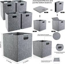 Photo 1 of OPPODREAM Foldable Storage Cubes 4 Pack, Cube Light Grey
