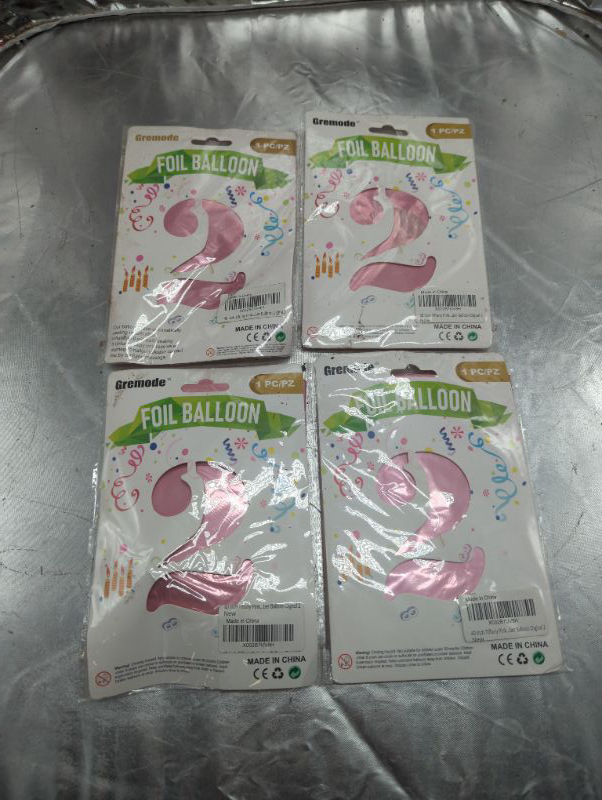 Photo 2 of Tiffany Pink 2 Balloons,40 Inch Birthday Foil Balloon Party Decorations Supplies Helium Mylar Digital Balloons (Tiffany Pink Number 2) - Pack of 4 #2 Balloons
