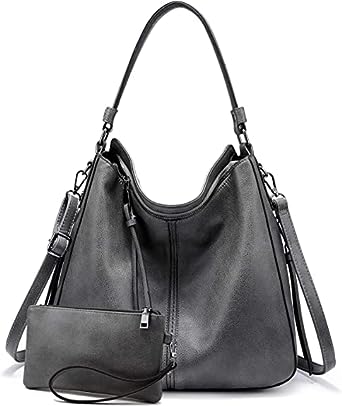 Photo 1 of Realer Handbags for Women Hobo Bags Large Crossbody Shoulder Bag Vegan Faux Leather, with Holster/Wallet - Grey

